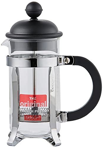 Bodum 1913-01 CAFFETTIERA Kaffeebereiter (French Press System, Permanent Edelstahlfilter, 0,35 liters) schwarz