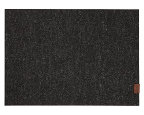 Tischset aus Filz, Weiche Tischunterlage & Tischmatte aus Natur-Wollfilz, Merinowolle Platzset, anthrazit – 18 x 25 cm