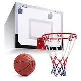 GOPLUS Mini Basketballkorb Set für Kinder Zimmer, Basketball Set mit Ball und Pumpe, Basketball Board Indoor Ballnetz Office Home, Outdoor Basketballbrett Wandmontage