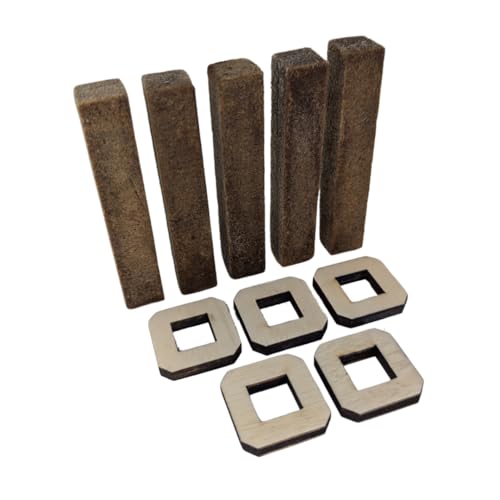 Betonformat 5X Dauerdocht für Wachsfresser 15mm inkl. Holzhalter | Ersatzdocht für Kerzenrestefresser, Betonkerze, Schmelzlicht, Wachsfeuer und Outdoorkerze