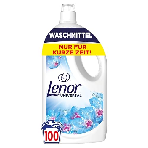LENOR Flüssigwaschmittel Universal Vollwaschmittel 100 Waschladungen, Aprilfrisch, Langanhaltende Frische, Geruchsentfernung Bei Kaltwäsche