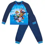 PAW PATROL Jungen Schlafanzug | langer Pyjama | Schlafi | Chase Marshall Rubble | Baumwolle (DE/NL/SE/PL, Numerisch, 110, Regular, Dunkelblau)