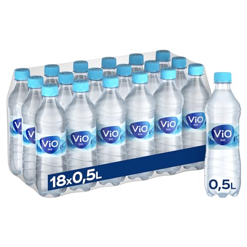 ViO Wasser Still - Natürliches Mineralwasser ohne Kohlensäure - mit weichem Geschmack - Stilles Wasser in umweltfreundlichen, 100 % recycelbaren Einweg Flaschen (18 x 500 ml)