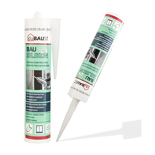 dubaust BAS24 Bausilikon Fenstersilikon Neutralsilikon Innen/Aussenbereich witterungsbeständig hochelastisch 310ml Kartusche (transparent)