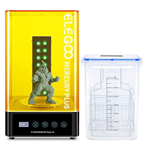 ELEGOO Mercury Plus V2.0 2 in 1 Waschen und Aushärten Maschine, 2022 Aktualisiert Waschen und Aushärten Maschine für Mars Photon S Photon Mono LCD DLP SLA 3D Gedruckt Modelle