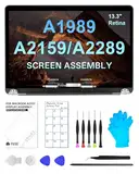 JQYDZH Ersatzbildschirm 13,3 Zoll für Mac Book Pro A1989 A2159 A2289 2018 2019 2020 (Modell: EMC 3214 3358 3301 3456 3348) 2560x1600 A Full LED LCD Display Assembly (for A1989 Space Grau)