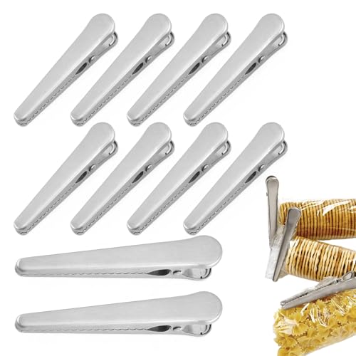 10 Stück Verschlussklammern 2 Größen, Edelstahl Verschlussclips,Verschlussclips Für Beutel,Tütenclips,Metallklammern Für Lebensmittel, Kaffee, Brot, Fresh-Keeping Clamp Sealer Und Mehr