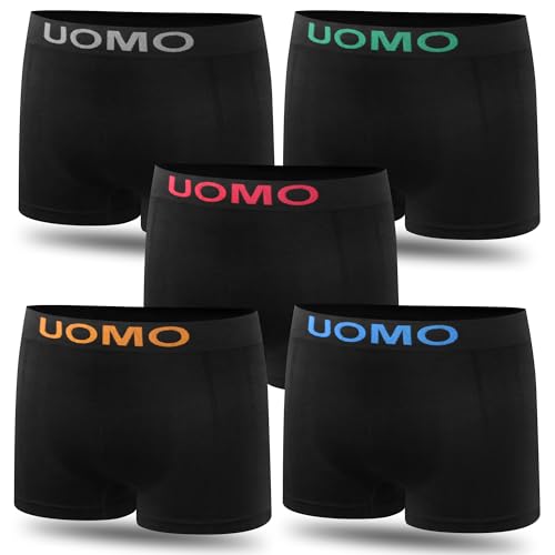 L&K 5er Pack Herren Boxershorts Unterwäsche Microfaser Schwarz-Töne 1212 BL L/XL