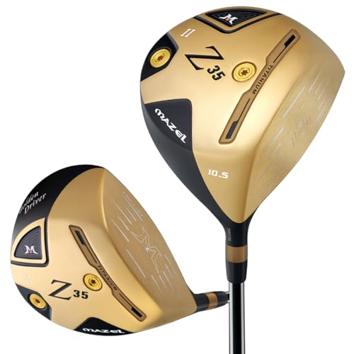 MAZEL Titan-Golf-Treiber für Herren 460cc Rechtshänder, Premium-Cup Face Design, Maximale Balldistanz (Gold, 10.5 Degree Flex Stiff)