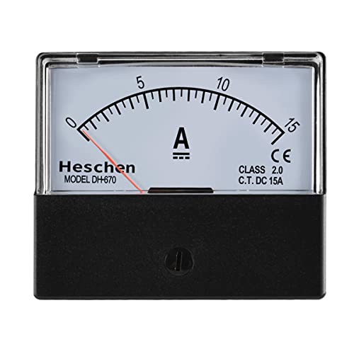 Heschen Rechteck Panel montiert Stromzähler Amperemeter Dh-670 DC 0-15A Klasse 2.0