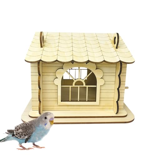 Vogelhäuser für außen - hölzerner Wren Shelter, Safe Nest Box | Rustikale Hinterhof Vogelbeobachtung, natürlicher Lebensraum für Gartenbaum, Deck, Terrasse, Balkon, Hof und Parkräume
