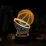 Deluisho Basketball 3D Nachtlicht, Basketball Nachtlicht für Kinder, 3D Illusion Lampe, 16 Farben Fernsteuerung dimmbar Vision Lampe, Überraschungsgeschenk für Kinder