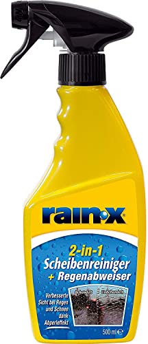 Rain-X 2-in-1 Scheibenreiniger - Regenabweiser - Streifenfreie Reinigung - Schutz vor Schmutz, Schnee und Insekten - 500 ml