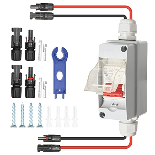 DEWIN DC Trennschalter, Leitungsschutzschalter 1 in 1 aus 1 String PV Trennschalter wasserdichte Solar Combiner Box für PV Anlage 32A DC 500V