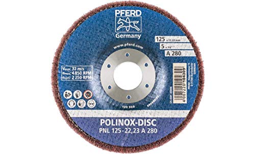 Pferd 44692263 Polinox Schleifdisc PNL-Ø 125 mm, Breite: 20 mm, RPM: 3.800-Korngröße: 280