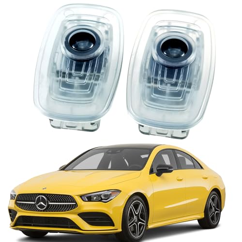 AutoQi Willkommenslicht für Mercedes CLA C118 X118 CLS C257 E-Klasse C238 A238 LED Stern Logo Projektor Einstiegsbeleuchtung Laser Türlicht, 2 Stück Lampe