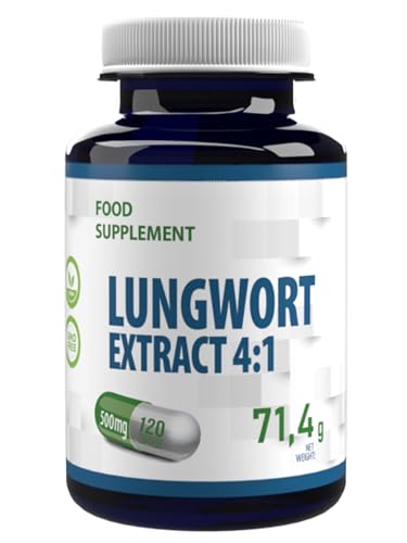 Lungenkraut (Lungwort) 2000mg Äquivalent (500mg von 4:1 Extrakt) 120 Vegane Kapseln, Hochdosiert