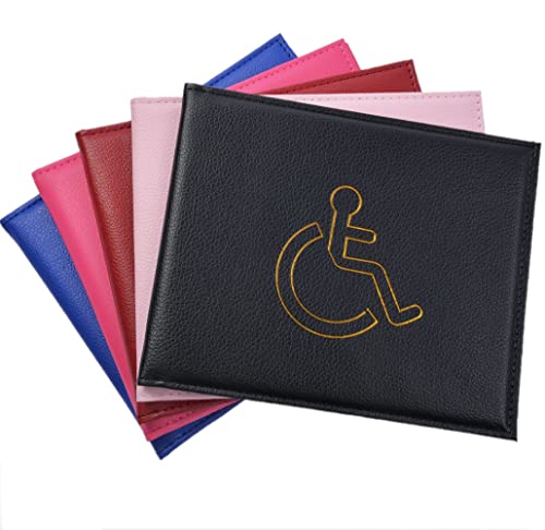 Vicloon PU Leder Schwerbehindertenausweis Hülle, Behindertenausweises Ausweisinhaber, Disabled Badge Holder Wallet, Ausweishüllenhalter(Schwarz)