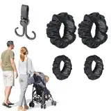 Kinderwagen Radabdeckung,Wasserdichte Radschutzhülle,Rollstuhlschutzabdeckung,4PC Wasserdichte und Schmutzabweisende Radabdeckungen für Staubdicht Kinderwagen Zubehör