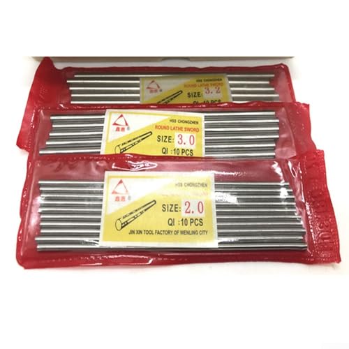 HSS-Rundstab-Set, 10 Stück, für professionelle Werkzeugherstellung und Bearbeitung (2,5 x 100 mm)