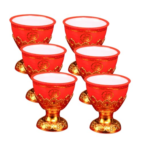 Generisch 6St Weinbecher anbieten Vintage goldener Kelch Kelchkelch Weingläser heilige Opferschale Kelch zum Opfern Schreibtisch Schnapsglas Wasserbehälter Container heiliger Gral Plastik