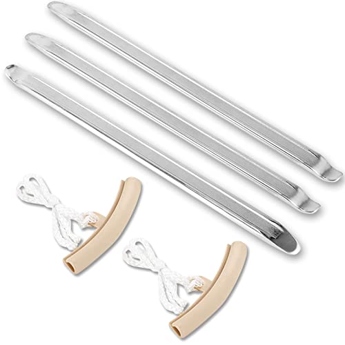 WAIZHIUA 3 STK Montierhebel Motorrad 30cm Reifen Montiereisen Set mit Rad Felge Protektoren, Reifenhebel aus Manganstahl, Reifenentferner Montierstange für Motorrad Fahrrad Elektrofahrzeug