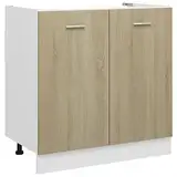 vidaXL Spülenunterschrank Küchenschrank Küchenzeile Küchenmöbel Unterschrank Küchenunterschrank Schrank Sonoma-Eiche 80x46x81,5cm Holzwerkstoff