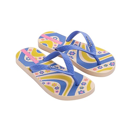 Ipanema Unisex Kinder Classic Xii Kids Flipflop, Beige Blue Yellow, 25/26 EU