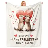 Einanmut Geschenk Freundin Geburtstag, Beste Freundin Geschenke, Decke Geschenk Beste Freundin, Valentinstag Freundin Geschenk für Sie 157x132CM