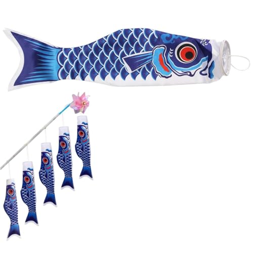 1 Packung Koi-Fisch mit Schwenkdesign, Windmühlen-Design, 3D-japanischer Karpfen-Streamer, hängende Flagge für den Außenbereich, Dekoration für Außenwände, Bäume, Vorderterrasse, Rasen, Garten