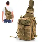 YOUEON Angelrucksack Tackle Aufbewahrungstasche mit Rutenhalter, Wasserdichte Ausrüstung Taktische Sling Bag, Tackle Bag als für Werkzeugtasche zum Angeln, Reisen, Jagd