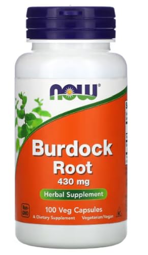 Now Foods - Burdock Root | Unterstützung der Leber- und Hautgesundheit - 430 mg, 100 Kapseln