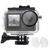 FitStill 50M/164FT wasserdichtes Gehäuse für DJI Osmo Action 5Pro/Action 4/Action 3 Kamera, Tauchgehäuse mit Schnellverschlussschraube, Unterwasser-Antibeschlag-Einsätze