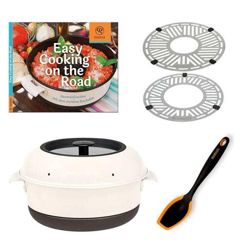 RoadBaker Deluxe Set 5-teilig | Campingbackofen | Backgitter | mobiler Backofen | Servierlöffel | Kochlöffel | Backblech