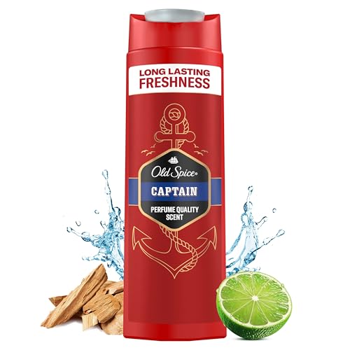 Old Spice Captain 3-in-1 Duschgel & Shampoo für Männer (250 ml), Körper-Haar-Gesichtsreinigung Männer, lang anhaltend Frisch, Zitrone, Sandelholz und Seeluft