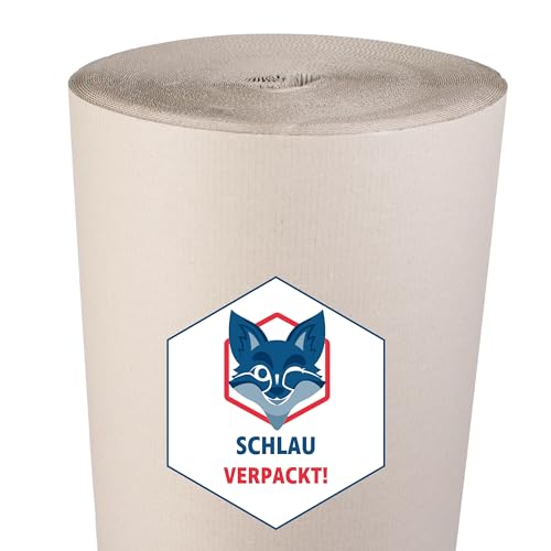 Wellpappe Rolle 1 m x 70 m | Rollenwellpappe für Versand & Lagerung | Vielseitig einsetzbar | Umweltfreundliches & recyclebares Verpackungsmaterial