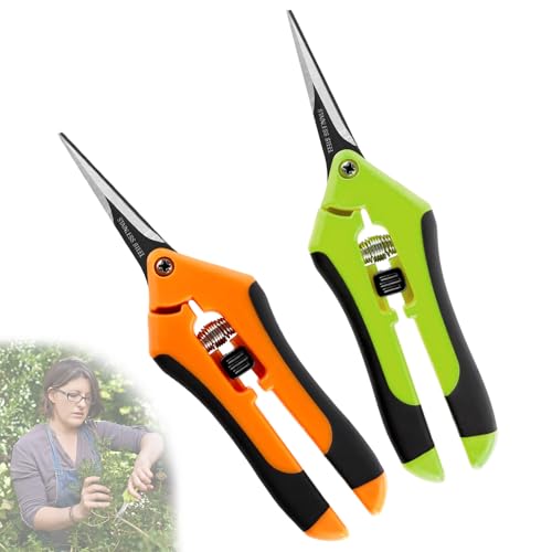 CXRYLZ-FUR 2 Stücke Gartenschere, Klein Ernteschere, Rosenschere, Bonsai Schere, Pflanzschere, Blumenschere, Pruning Shears Garden Scissors für Baumzweige, Blumen, Früchte, Pflanzen