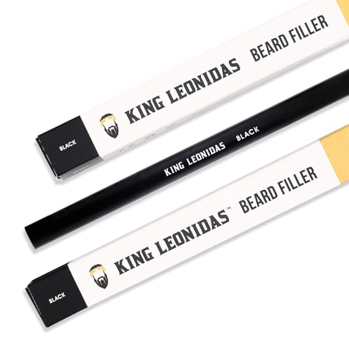 King Leonidas Bartstiftfüller für Männer (Schwarz), wasserfester Bartlinerstift zum Markieren und Detaillieren fleckiger Bärte, Bartformer und -definierer für Männer