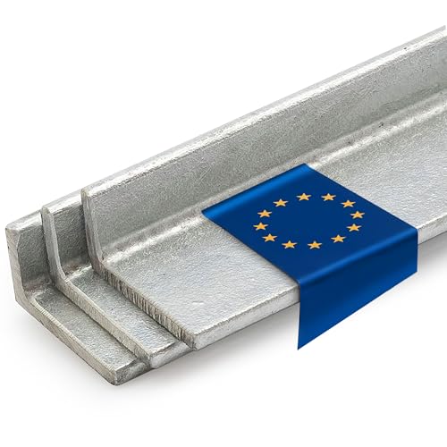 Stahl-Shop24 - Winkelstahl 60x40x5mm, 1000mm - verzinkter L-Winkel S235JR EN ISO 1461 - gleich- oder ungleichschenklig - Metallwinkel für Werkstatt, Konstruktion, Tragrahmen, Technik, Außenbereich
