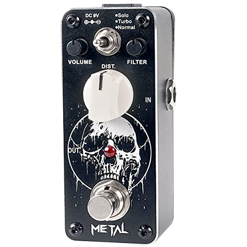 Sondery Metal Distortion Pedal für E-Gitarre, 3 Modi von Solo Turbo und Normal, Mini Effektpedal True Bypass, Art Design Series