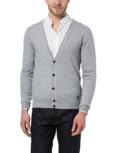 James Tyler Herren Cardigan in modischen Trend-Farben, Grau, XL