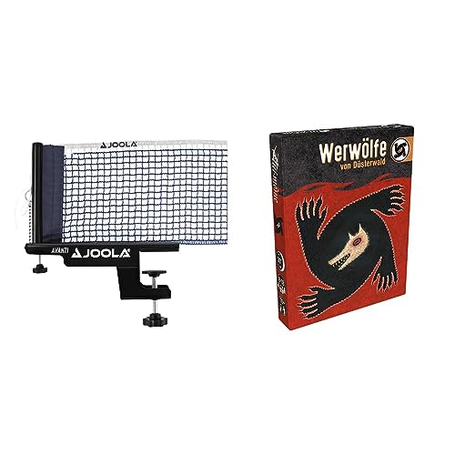 JOOLA 31009 Unisex – Erwachsene TT-Netzgarnitur Avanti Tischtennisnetz, schwarz, 152cm & Asmodee | Zygomatic | Werwölfe von Düsterwald | Grundspiel