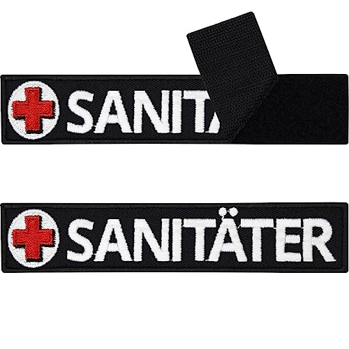 Sanitäter Militär Patches Klett Tactical Morale Patches mit Klett | Klett Patch Military hook and loop Patch Rettung Klett Patch Militär Patch mit Klettverschluss | 125x25mm