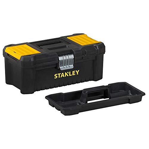 Stanley Werkzeugbox / Werkzeugkoffer (12.5",18cmX13cmX32.5cm), Werkzeugkasten mit Metallschließen, Organizer für Kleinteile und Zubehör, entnehmbare Trage) STST1-75515