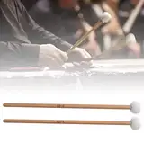 Trommelschlögelmer, 2-teiliges Percussion-Softfilz-Schlöger-Set, Weiöer Filz, Pauke, Snare-Drum, Musikinstrumentenzubehör, Paukenstöcke für Erwachsene, Trommelstöcke, Allgemeine