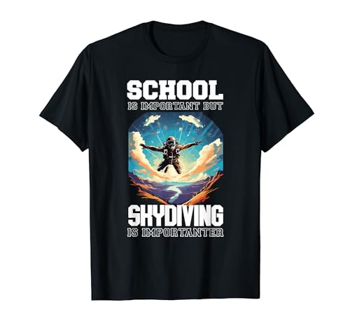 Skydiving School Retro Skydiver Funny Fallschirmspringen T-Shirt