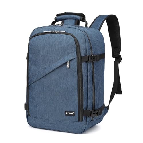 Kono Kabinentasche 40 x 20 x 25 cm für Ryanair Untersitz Reise Handgepäckrucksack Kabinengröße 20L, navy, Vielseitig auf Reisen