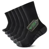 FALARY Socken Herren 39-42 Schwarz Damen Sportsocken Tennissocken, Atmungsaktive Herrensocken Baumwolle Laufsocken Wandersocken, Running-Socken Tennis Socken Trekkingsocken 6 Paar