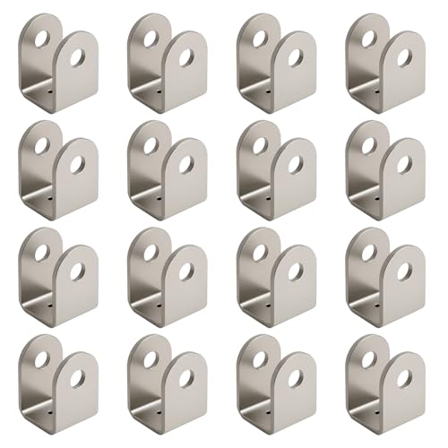 U-Halterungen, 2,5 cm, robust, geprägt, Edelstahl, rostfrei, 0,3 cm Dicke, für Montage, Verbindung, Befestigung, 16 Stück