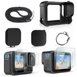 FiTSTILL Silikon Schutzhülle für Hero 13 Black, Objektivdeckel & Displayschutz & Lanyard für Go pro Hero 13 Black Zubehör Kit